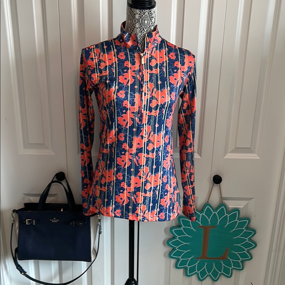 Chaser Floral Women's Top - Navy and Red